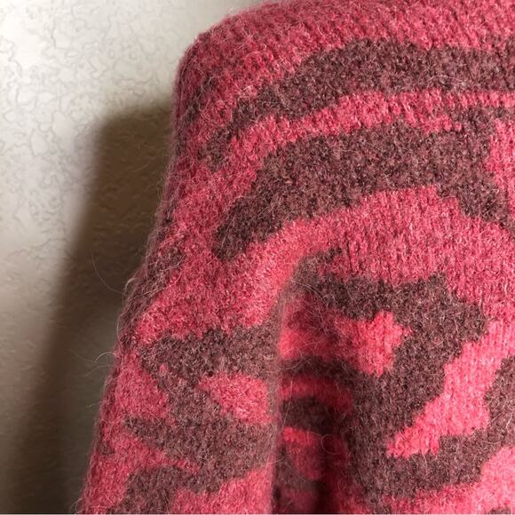 Rails Cynthia fuchsia pink camo wool alpaca blend button front cardigan - Picture 14 of 15